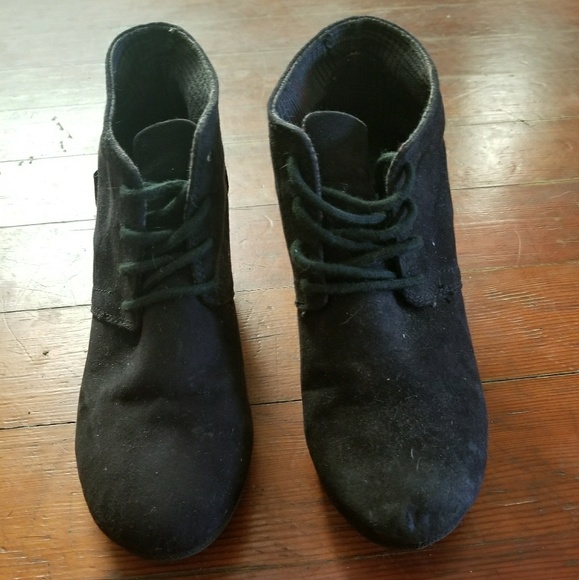 Suede Wedge Booties - Picture 1 of 4
